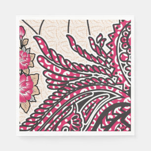 Boho Paisley Servetten Roze Bloemrijke Party Chi