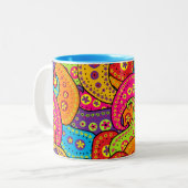 Boho Paisley Tweekleurige Koffiemok (Voorkant links)