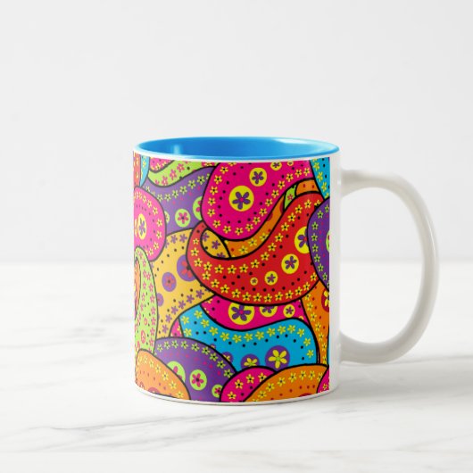 Boho Paisley Tweekleurige Koffiemok (Rechts)
