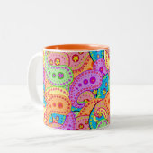 Boho Paisley Tweekleurige Koffiemok (Voorkant links)