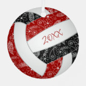 boho paislies veren florrood volleybal metalen ornament (Achterkant)