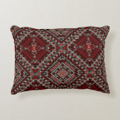Boho Palestijnse Kussen- Boheemse Tatreez Accent Kussen (Voorkant)