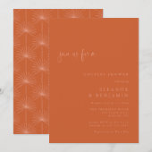 Boho Palm Botanical Burnt Oranje Couples Shower Kaart (Voorkant / Achterkant)