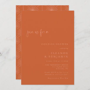 Boho Palm Botanical Burnt Oranje Couples Shower Kaart