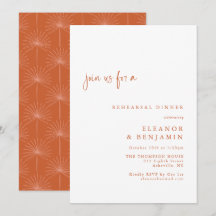 Boho Palm Botanical Terracotta Rehearsal Dinner