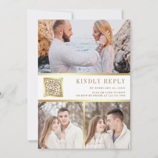 Boho Palm Dusty Earthy Floral Arch QR Code Weddens Kaart (Achterkant)