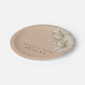 Boho Palm Foliage Terracotta Blush Modern Arch Papieren Bordje (Gekanteld)