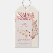 Boho Palm Gedroogde ventilator laat display douche Cadeaulabel (Voorkant)