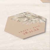 Boho Palm Hexagon Onderzetter Blush Terracotta (Schuin)