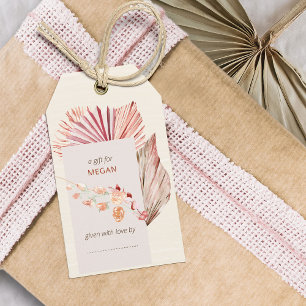 Boho Palm-klep met harde ventilator Cadeaulabel