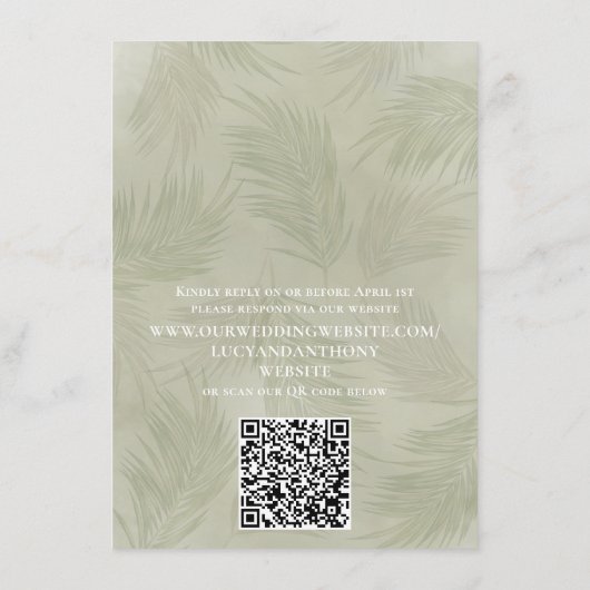 Boho Palm laat Botanische Chronologie QR Code Deta Informatiekaartje (Achterkant)