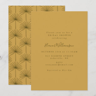 Boho Palm Leaf Botanical Yellow Vrijgezellenfeest Kaart