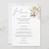 Boho Palm Leaf Floral Menu Kaart (Voorkant)