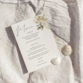 Boho Palm Leaf Floral Menu Kaart