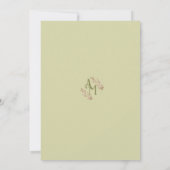 Boho Palm Leaf Greenery Monogram Huwelijk Kaart (Achterkant)