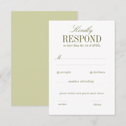 Boho Palm Leaf Greenery RSVP 2 Kaartje (Voorkant / Achterkant)