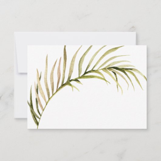 Boho Palm Leaf Greenery RSVP horizontaal Kaartje (Achterkant)