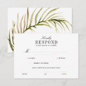 Boho Palm Leaf Greenery RSVP horizontaal Kaartje (Voorkant / Achterkant)
