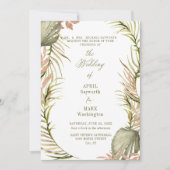 Boho Palm Leaf Greenery Wedding 2 Kaart (Voorkant)