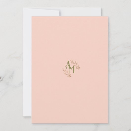 Boho Palm Leaf Greenery Wedding Kaart (Achterkant)