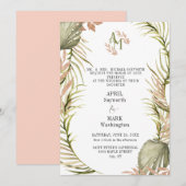 Boho Palm Leaf Greenery Wedding Kaart (Voorkant / Achterkant)