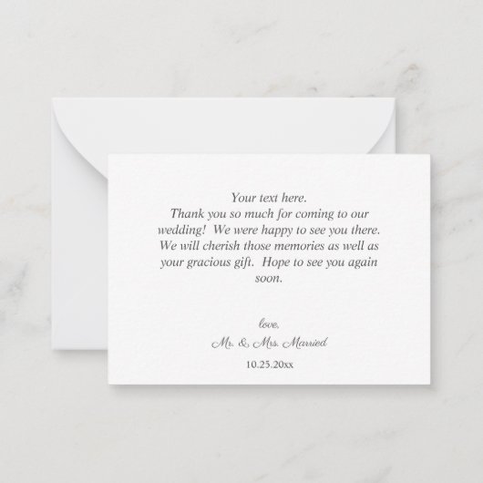 Boho Palm Leaf & Pampas & Beige Bloemen Dank u Notitiekaartje (Achterkant)