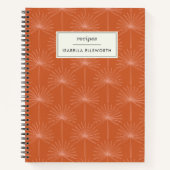 Boho Palm Leaf Rust Botanical Personalized Recipe Notitieboek (Voorkant)