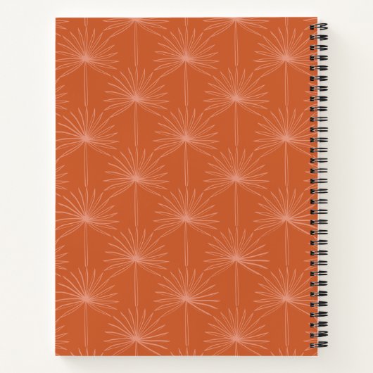Boho Palm Leaf Rust Botanical Personalized Recipe Notitieboek (Achterkant)