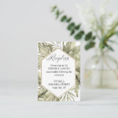 Boho Palm Leaf Wedding Lijst Informatiekaartje (Staand voorkant)
