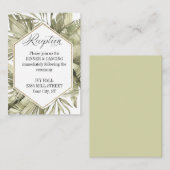 Boho Palm Leaf Wedding Lijst Informatiekaartje (Voorkant / Achterkant)
