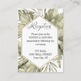 Boho Palm Leaf Wedding Lijst Informatiekaartje