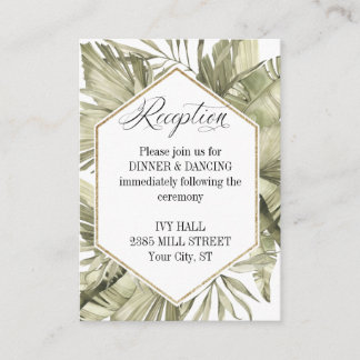 Boho Palm Leaf Wedding Lijst Informatiekaartje