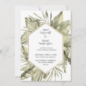 Boho Palm Leaf Wedding Lijst Kaart (Voorkant)