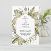 Boho Palm Leaf Wedding Lijst Kaart (Staand voorkant)