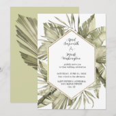 Boho Palm Leaf Wedding Lijst Kaart (Voorkant / Achterkant)