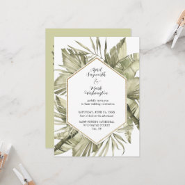 Boho Palm Leaf Wedding Lijst Kaart