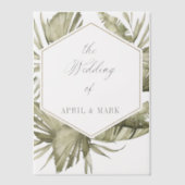 Boho Palm Leaf Wedding Lijst Vellum Uitnodigingen (Voorkant)