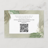 Boho Palm Leaves Botanical Foliage QR Code RSVP Informatiekaartje (Voorkant)