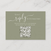 Boho Palm Leaves Botanical Foliage QR Code RSVP Informatiekaartje (Voorkant)