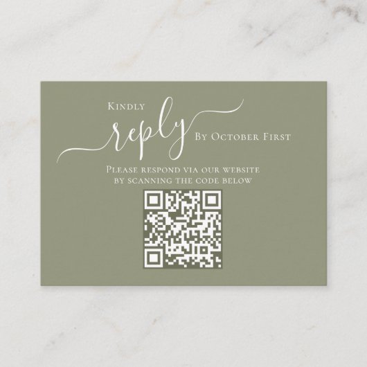 Boho Palm Leaves Botanical Foliage QR Code RSVP Informatiekaartje (Voorkant)