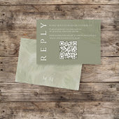 Boho Palm Leaves Botanical Foliage QR Code RSVP Informatiekaartje