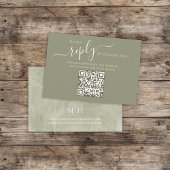 Boho Palm Leaves Botanical Foliage QR Code RSVP Informatiekaartje
