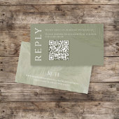 Boho Palm Leaves Botanical Foliage QR Code RSVP Informatiekaartje