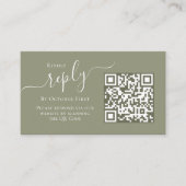 Boho Palm Leaves Botanical Foliage QR Code RSVP Informatiekaartje (Voorkant)