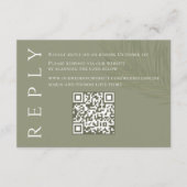 Boho Palm Leaves Botanical Foliage QR Code RSVP Informatiekaartje (Voorkant)