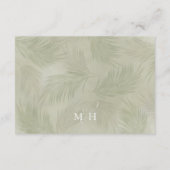 Boho Palm Leaves Botanical Foliage QR Code RSVP Informatiekaartje (Achterkant)