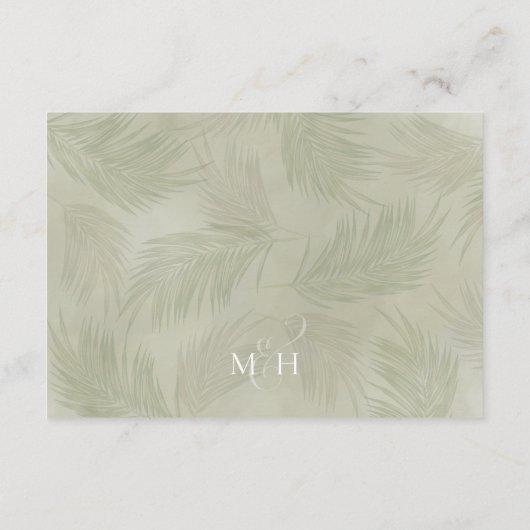 Boho Palm Leaves Botanical Foliage QR Code RSVP Informatiekaartje (Achterkant)