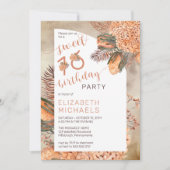 Boho Palm Leaves Hydrangea Sweet 16 Birthday Party Kaart (Voorkant)