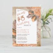 Boho Palm Leaves Hydrangea Sweet 16 Birthday Party Kaart (Staand voorkant)