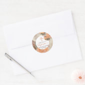 Boho Palm Leaves Hydrangeas Blooms Girl Baptisme Ronde Sticker (Envelop)